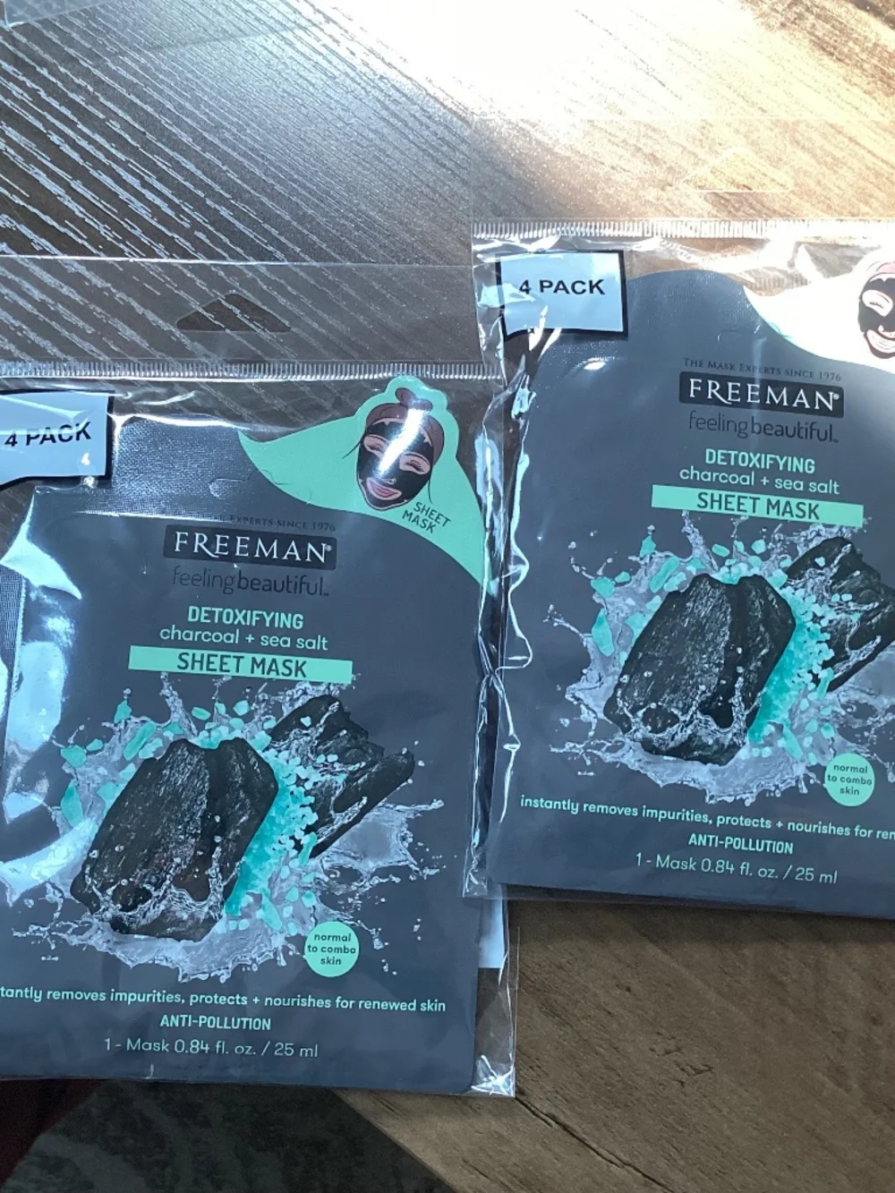Freeman Feeling Beautiful Detoxifying Charcoal Sea Salt Sheet Masks Bundle